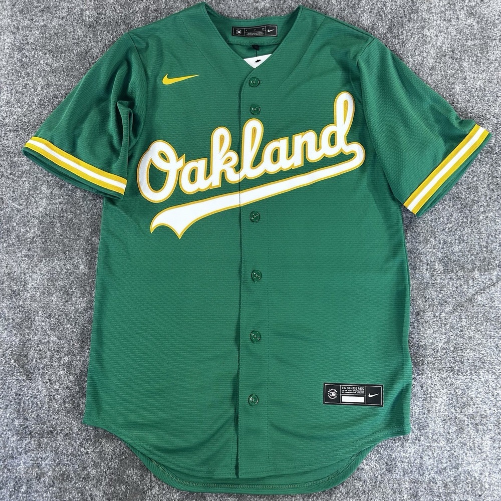 NIKE MLB OAKLAND ATHLETICS ALTERNATE TEAM JERSEY KELLY GREEN Sz S Men's T770 NWT